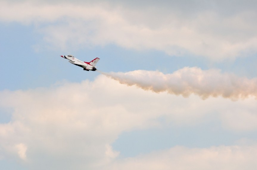Lone Thunderbird F-16 Climbing