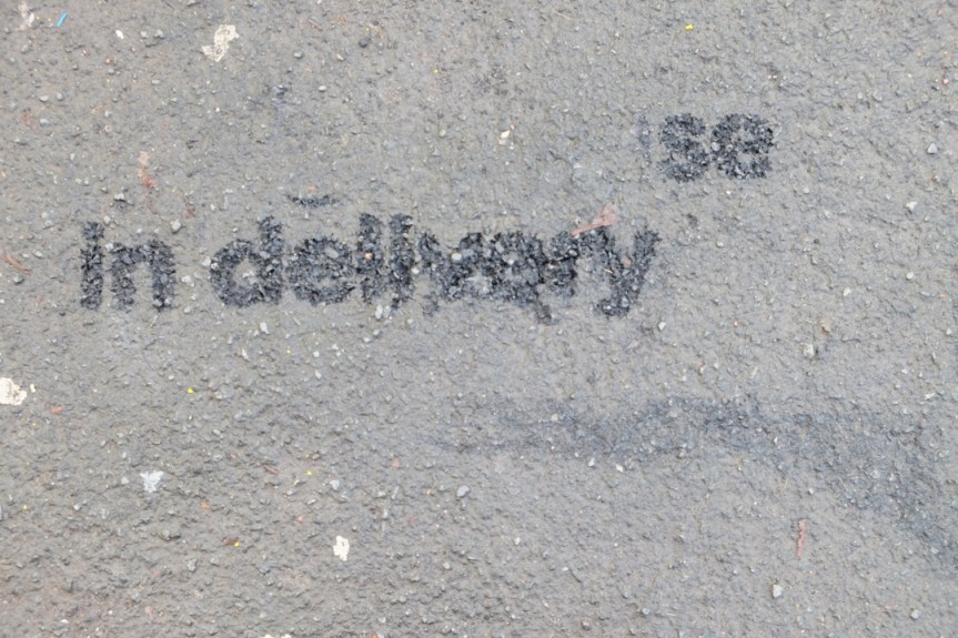 in delivery pavement graffiti
