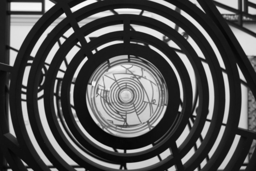 Abstract of Iron Screen with Lens