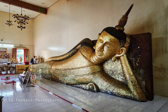 reclining buddha at Wat Pa Pradu, Rayong, Thailand