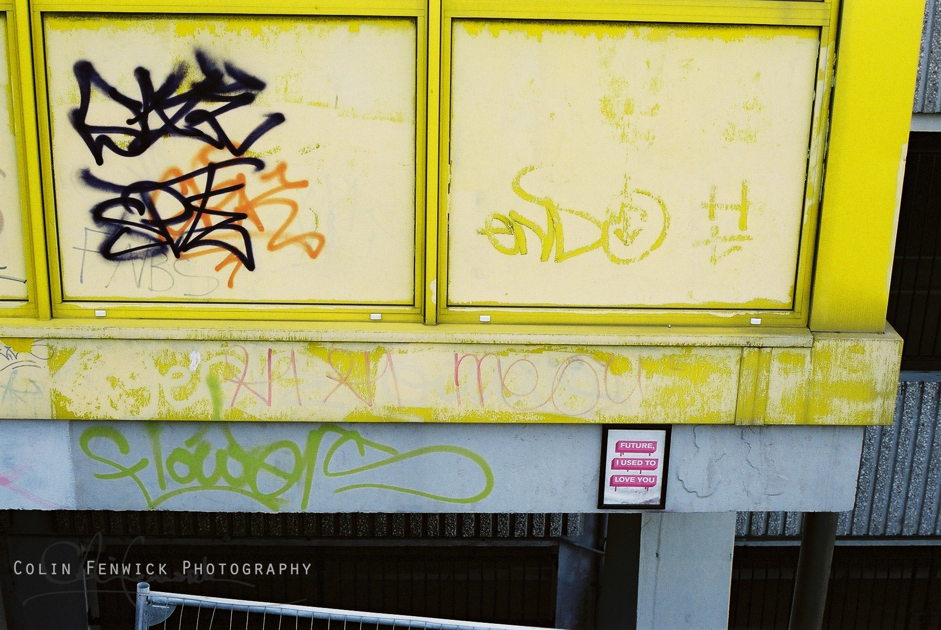 graffiti on car park wall