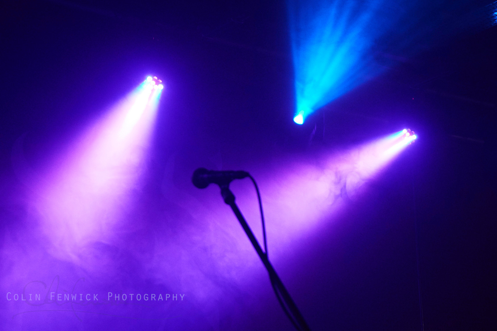 Lights and microphone before concert