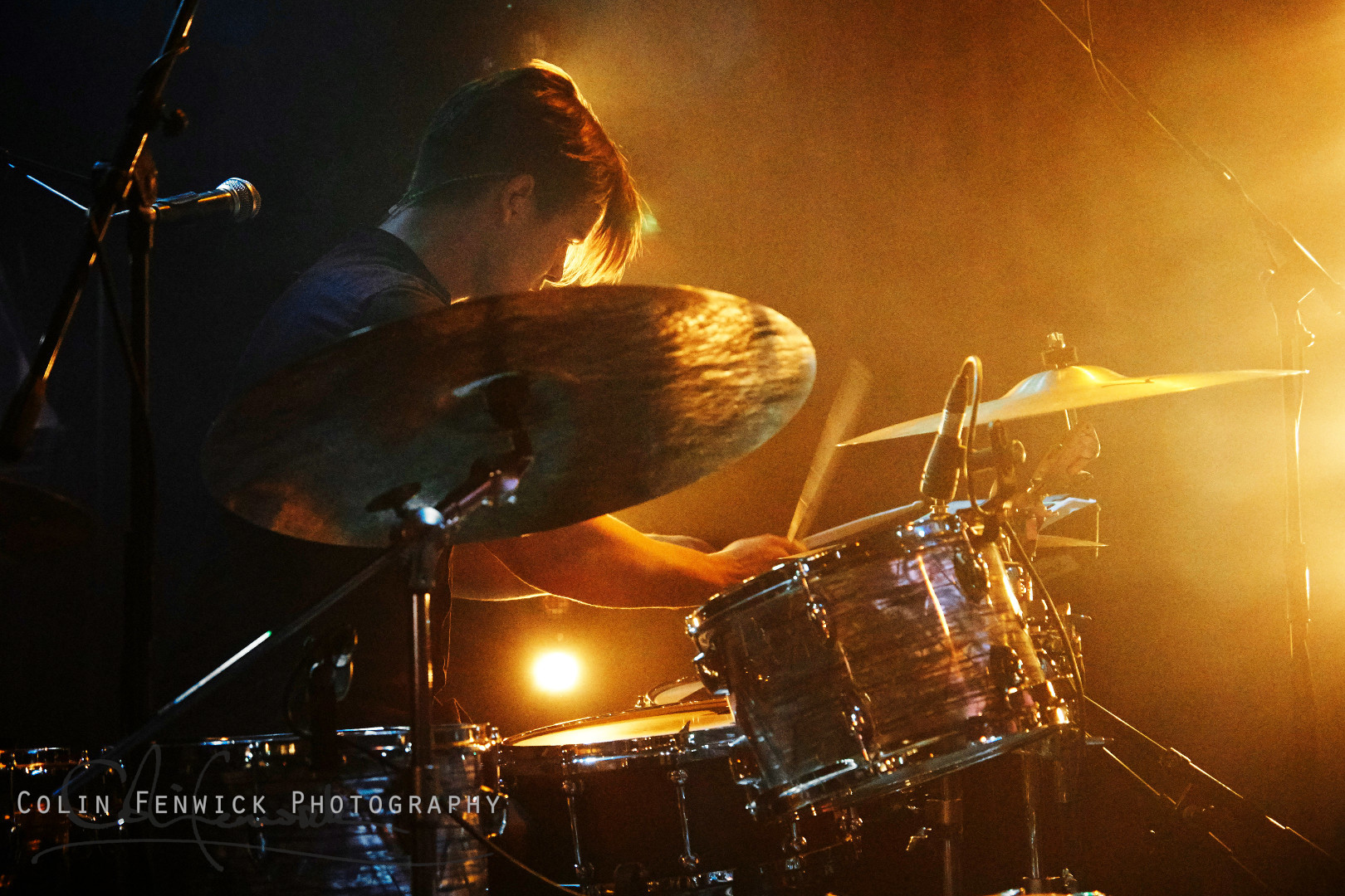 drummer in golden light