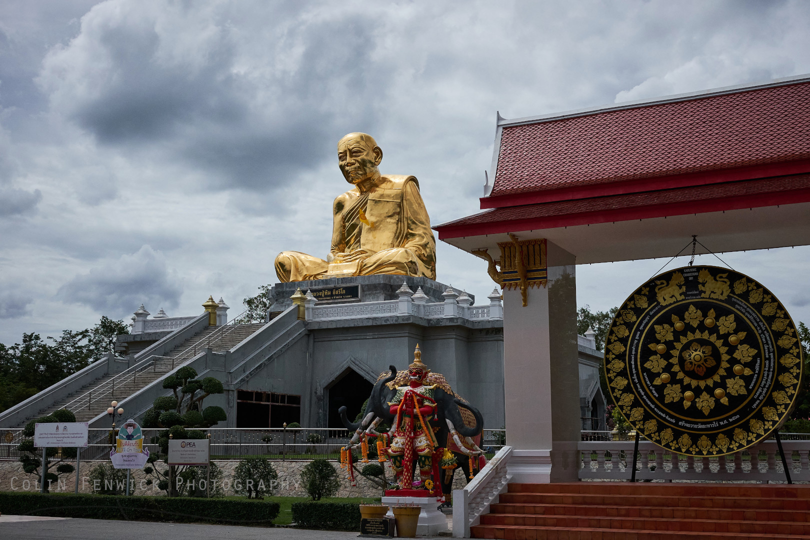 Statue of master Luangpu Thim Itsariko at Wat Lahan Rai, Rayong, Thailand