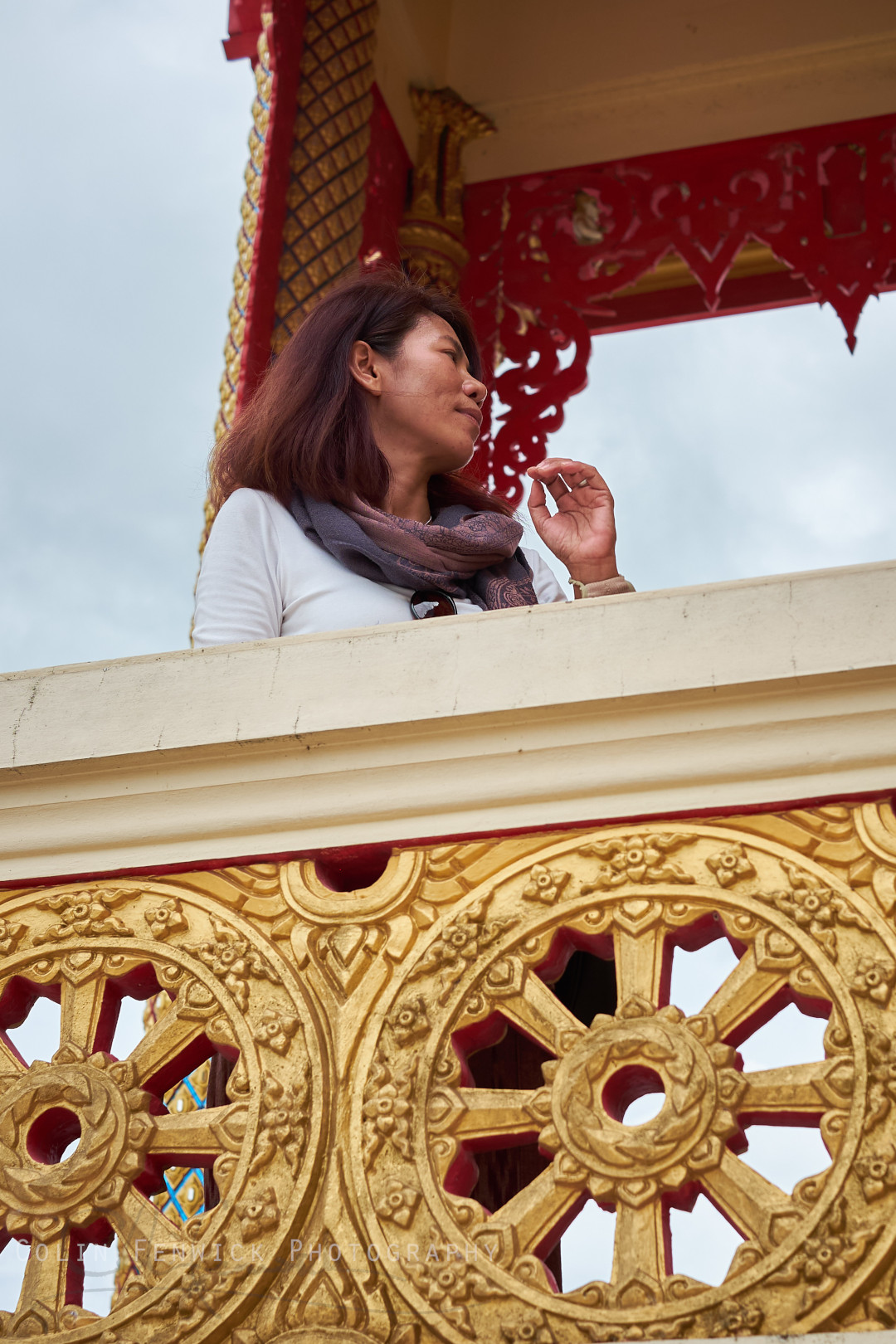 Portrait of a woman on a balcony