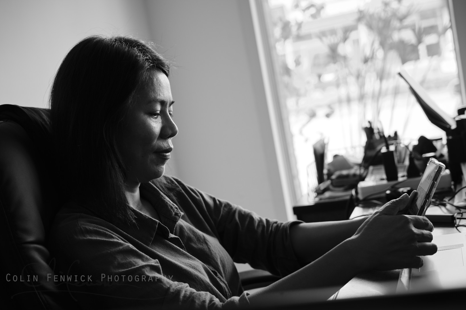 Woman sat at an office desk