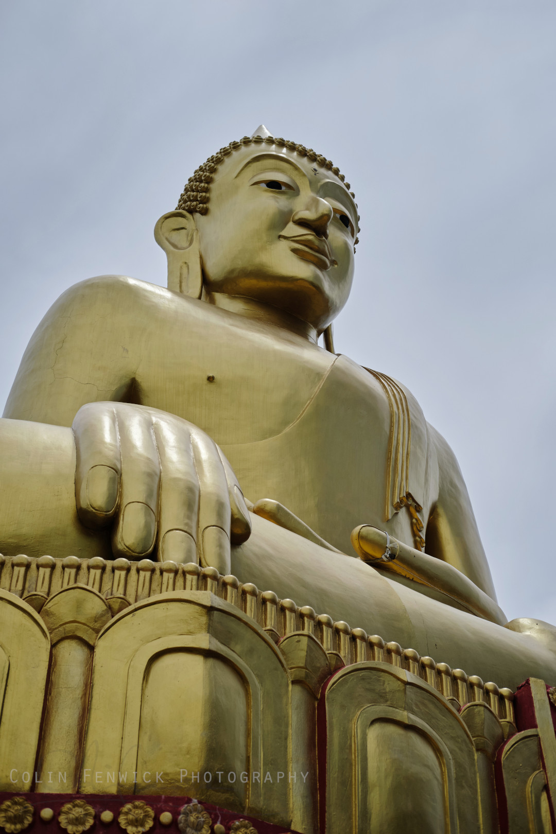 Close up of the big Buddha at Wat Taphong Nok