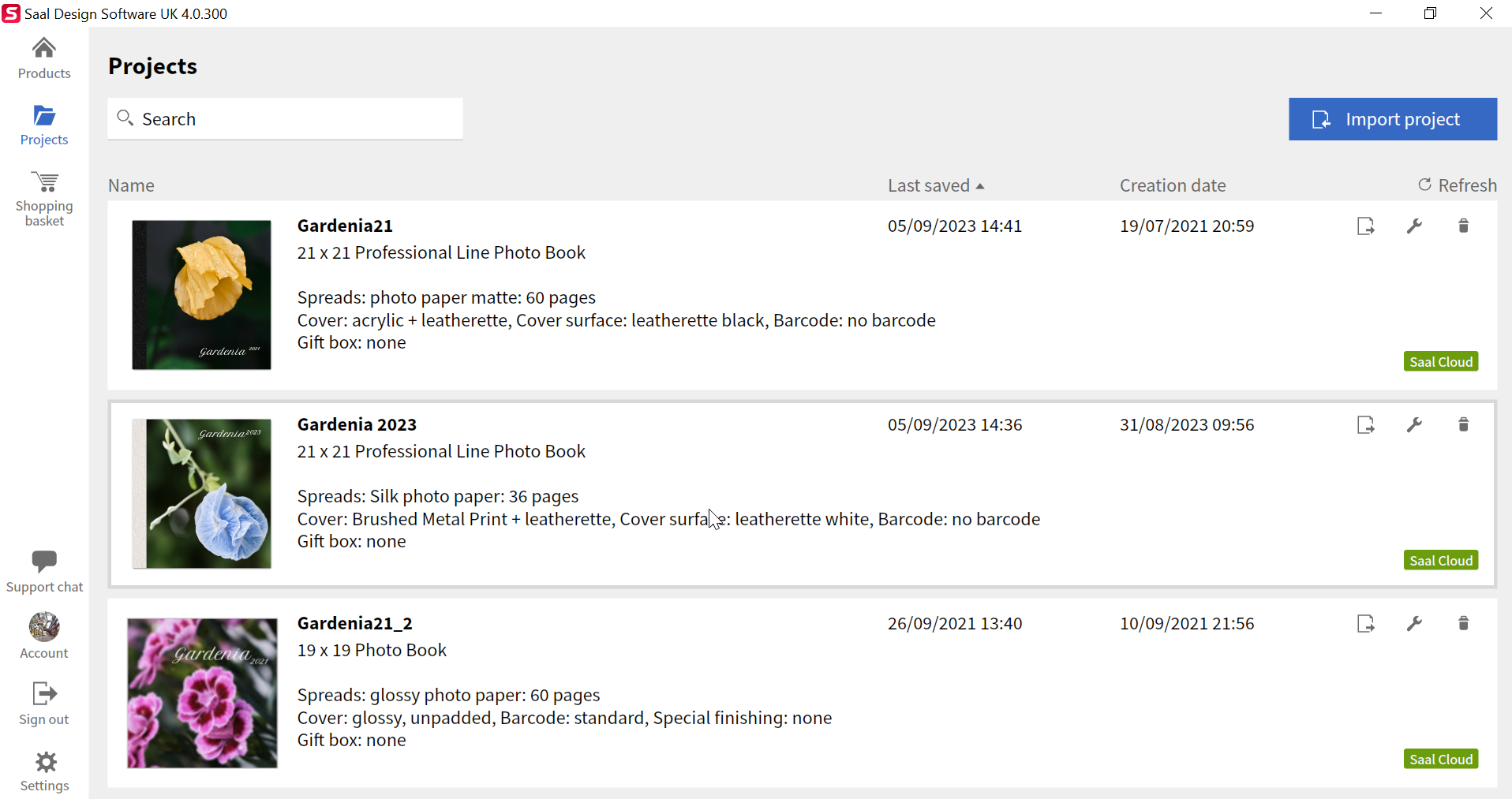 Saal Design Software projects