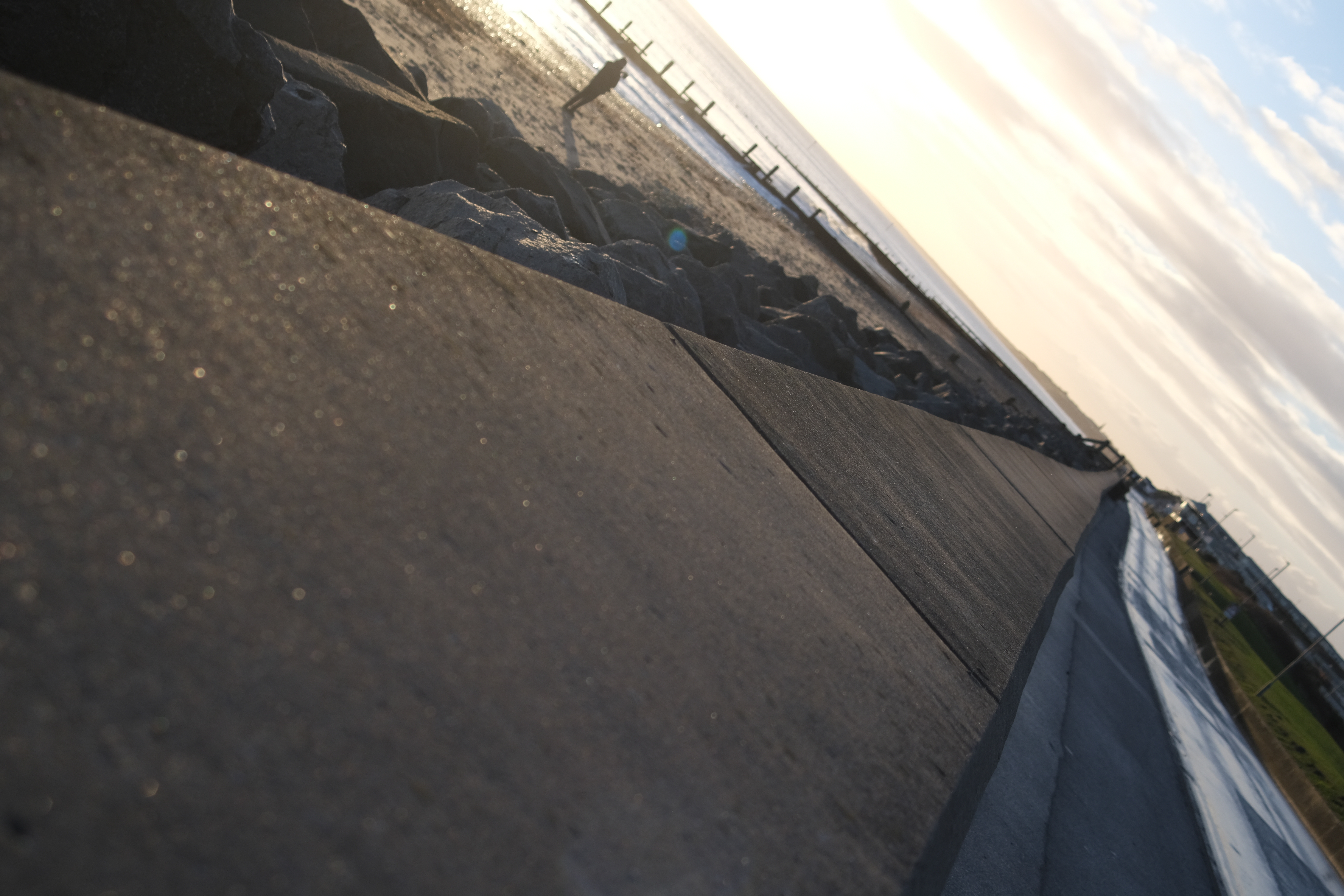 Hornsea beach and sea wall